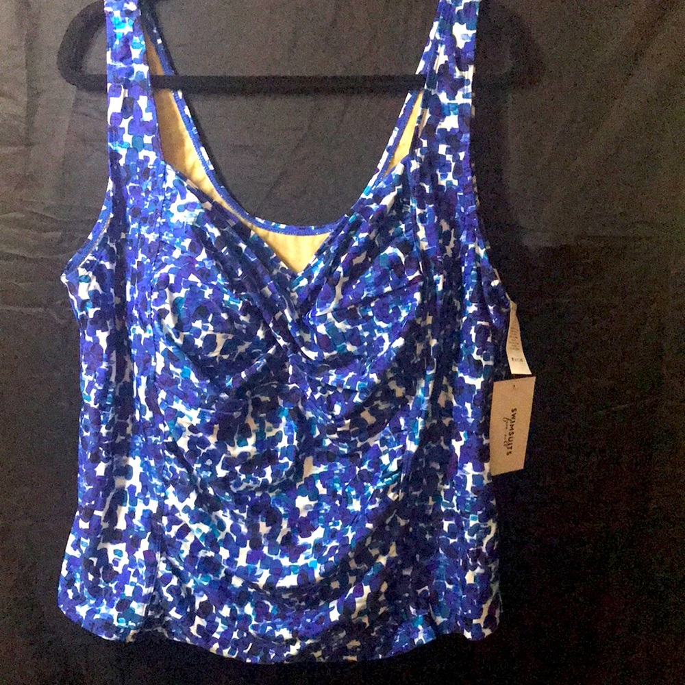 NWT Blue/White Swimsuits for All Top Size 28